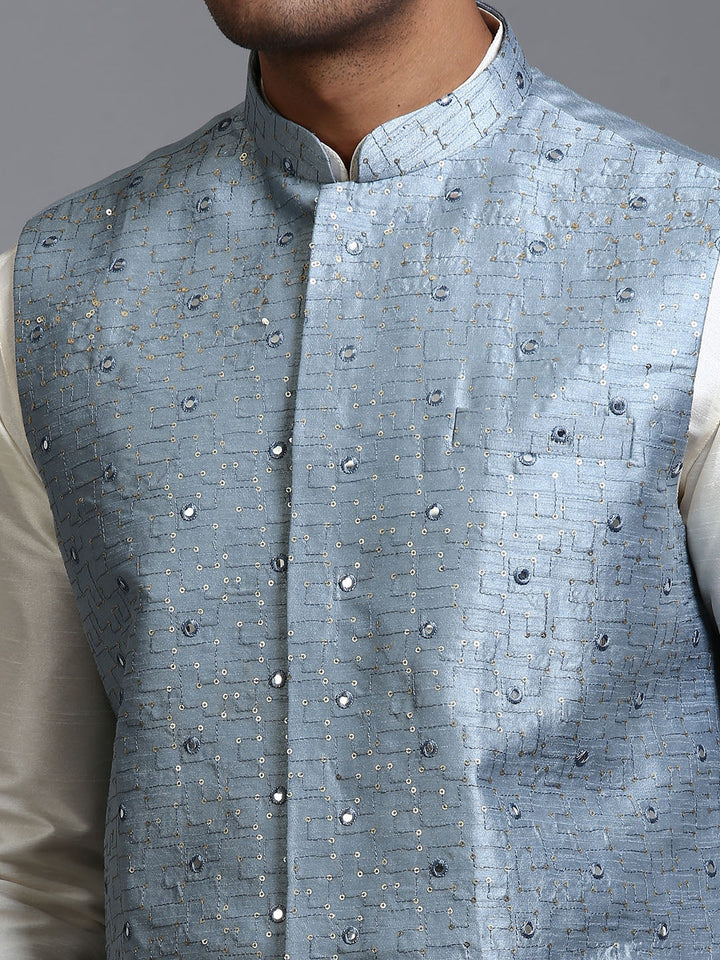 Men's Grey Embellished Jacket