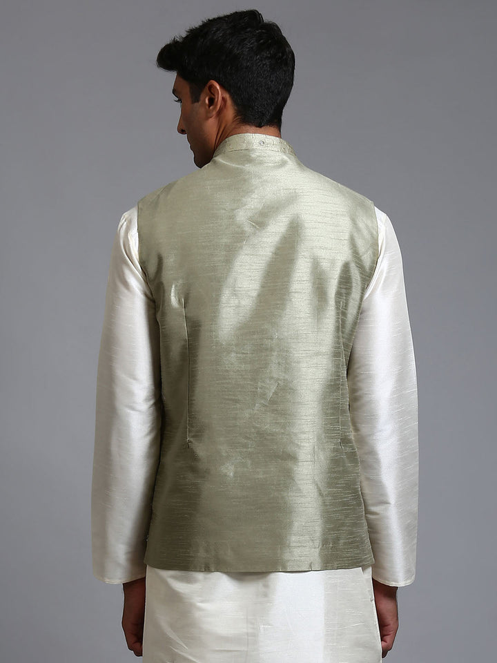 Men's Mehndi Green Embellished Jacket