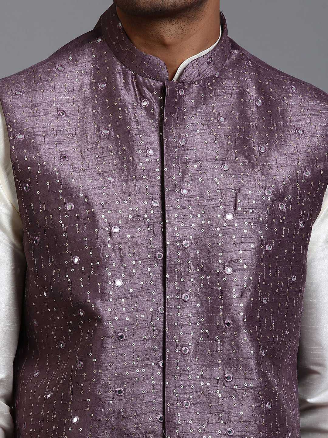 Men's Purple Embellished Jacket