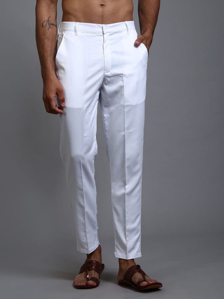 Men's White Cotton Pant Style Pyjama