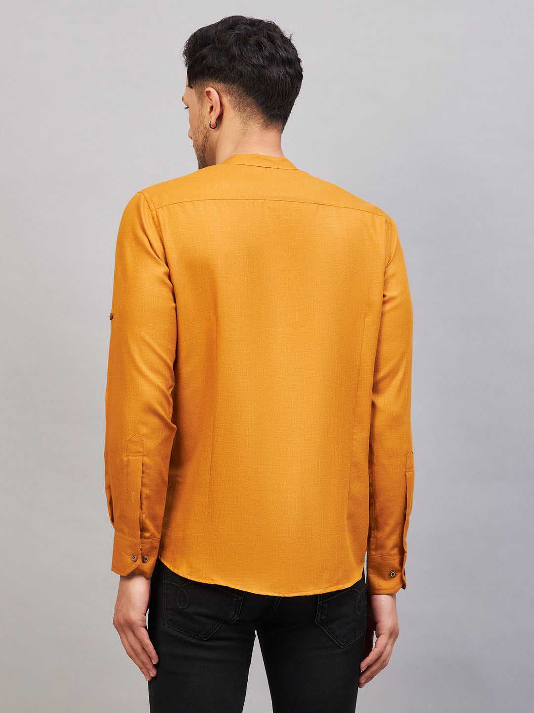 Men's Rust Short Cotton Kurta