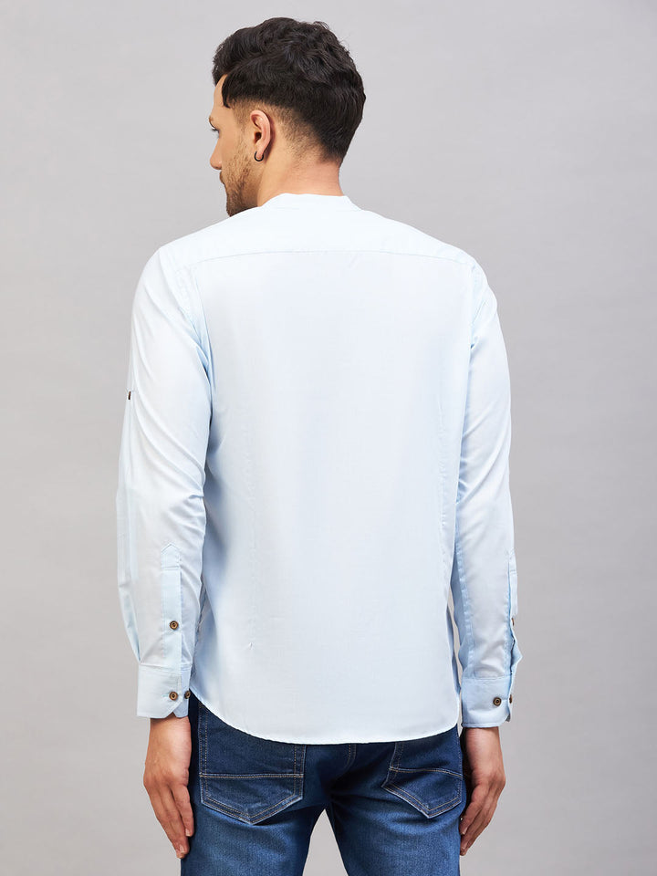 Men's Aqua Short Cotton Kurta