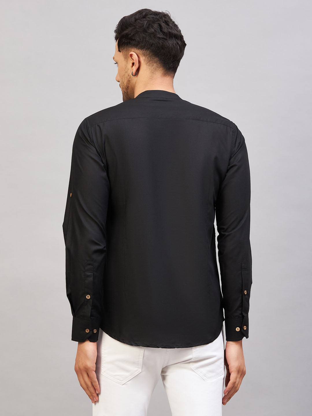 Men's Black Short Cotton Kurta