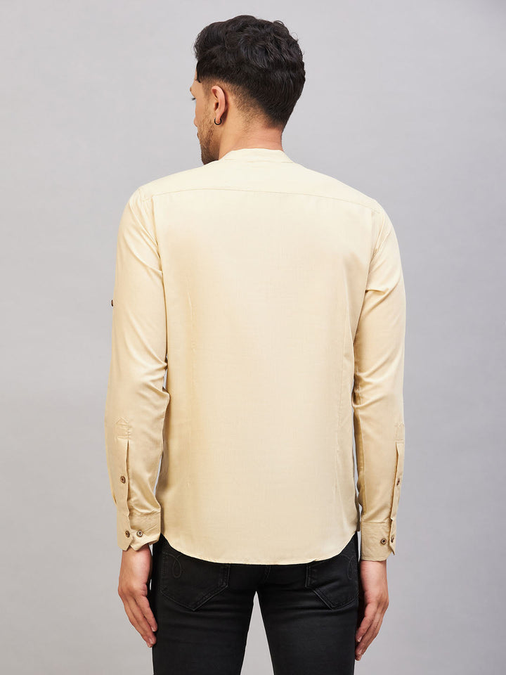 Men's Cream Short Cotton Kurta