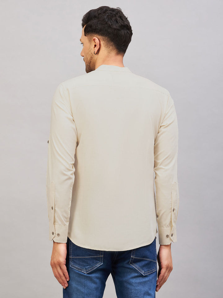 Men's Light Green Short Cotton Kurta