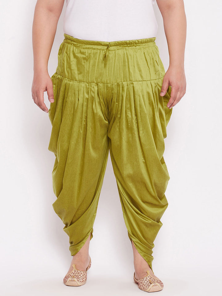 Men's Plus Size Green Cowl Dhoti
