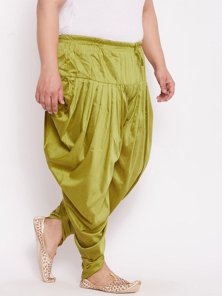 Men's Plus Size Green Cowl Dhoti