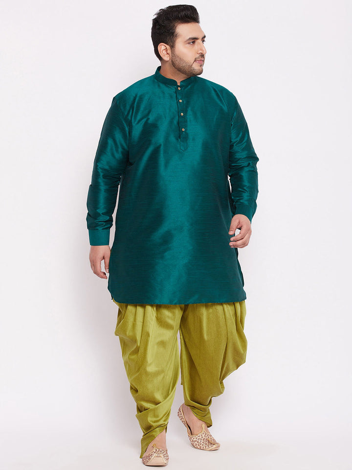 Men's Plus Size Green Cowl Dhoti