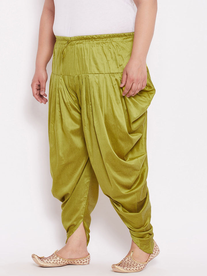 Men's Plus Size Green Cowl Dhoti