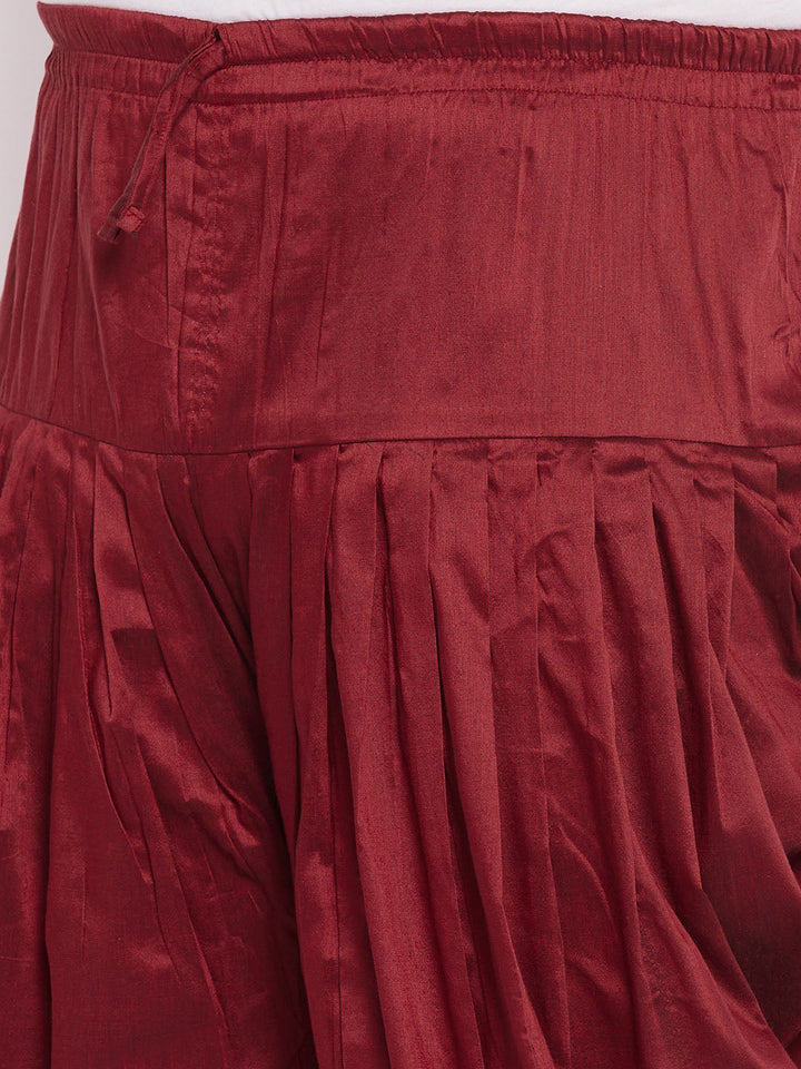 Men's Plus Size Maroon Solid Dhoti Pants