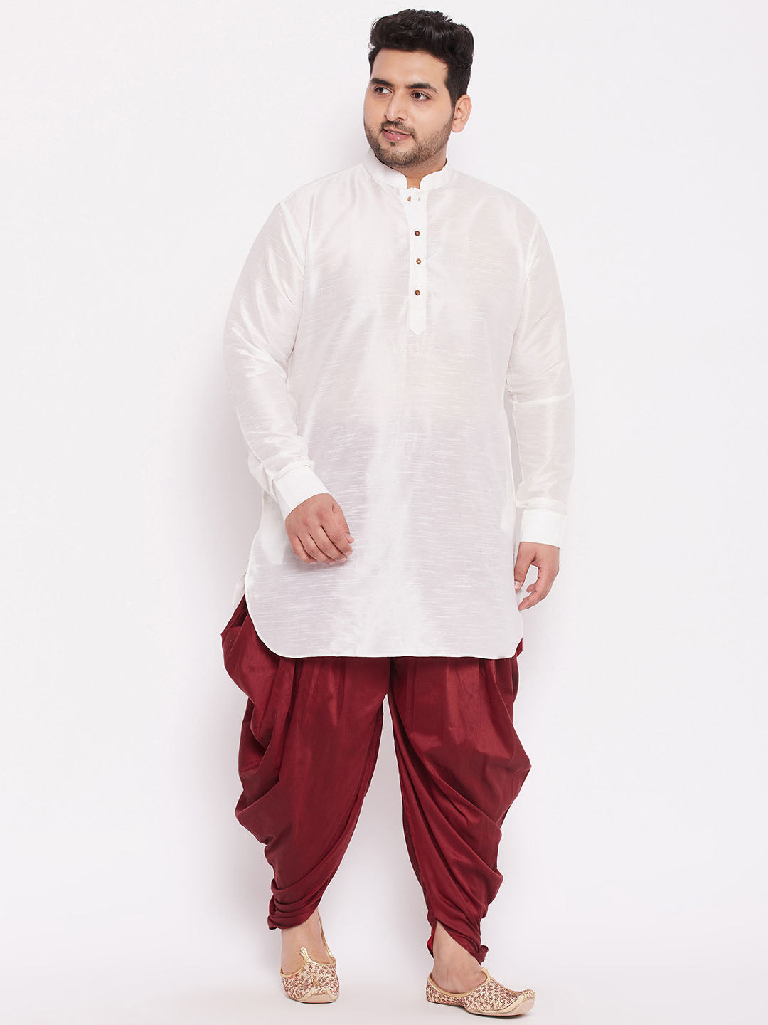 Men's Plus Size Maroon Solid Dhoti Pants