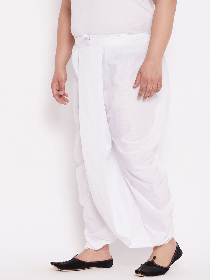 Men's Plus Size Pure Cotton White Traditional Dhoti
