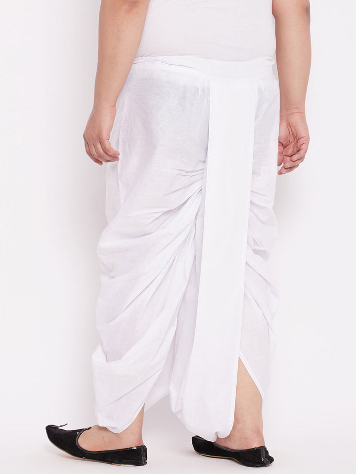 Men's Plus Size Pure Cotton White Traditional Dhoti