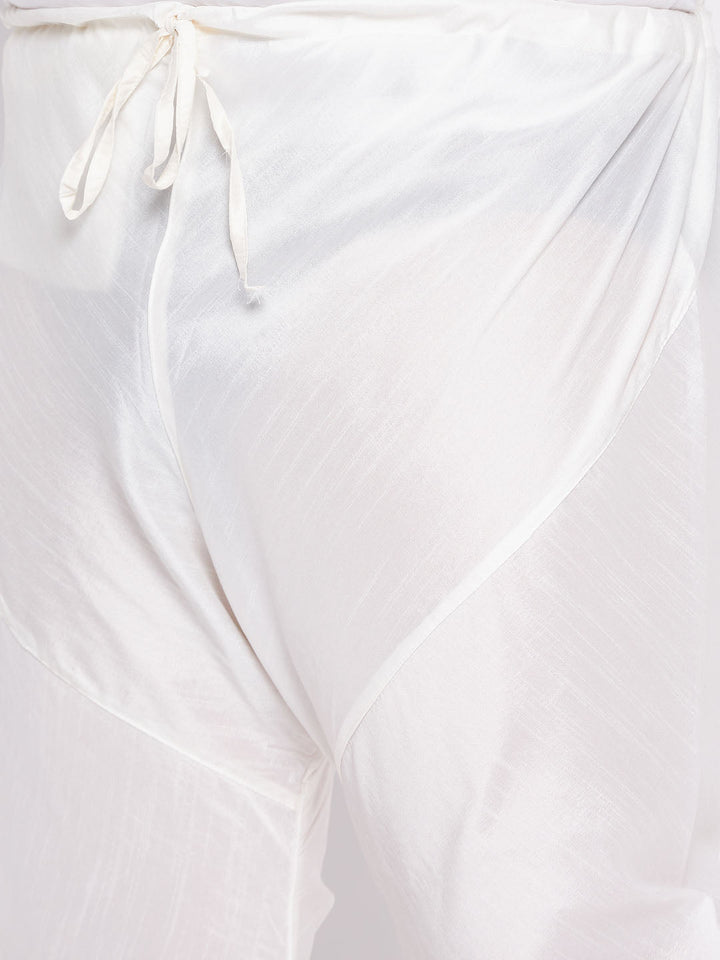 Men's Plus Size Purple Silk Blend Kurta Pyjama Set