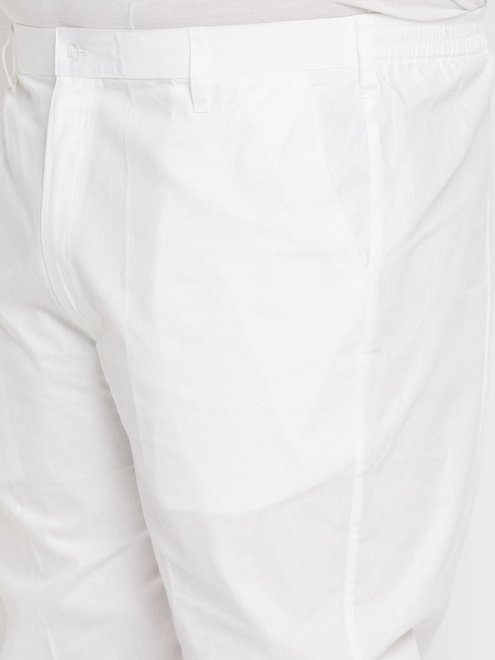 Men's Plus Size Black Cotton Kurta And Cotton Pant Style Pyjama Set