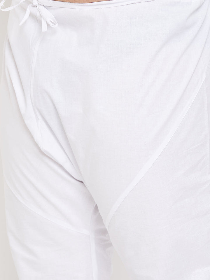 Men's Plus Size Black Cotton Kurta And Pyjama Set