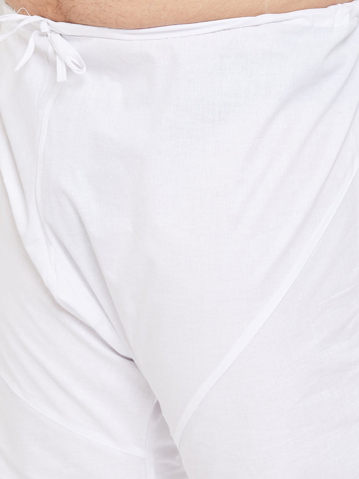 Men's Plus Size Navy Blue Cotton Kurta And Pyjama Set