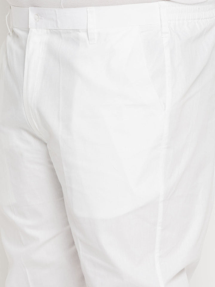 Men's Plus Size Purple Cotton Kurta And Cotton Pant Style Pyjama Set