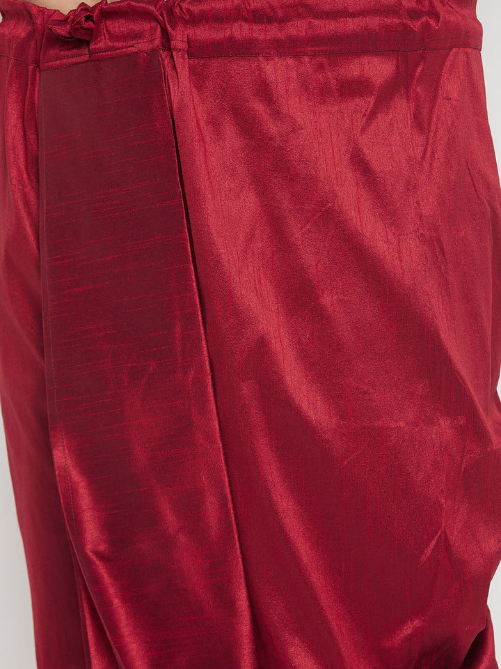 Men's Plus Size Gold Zari Weaved Kurta Dhoti Set