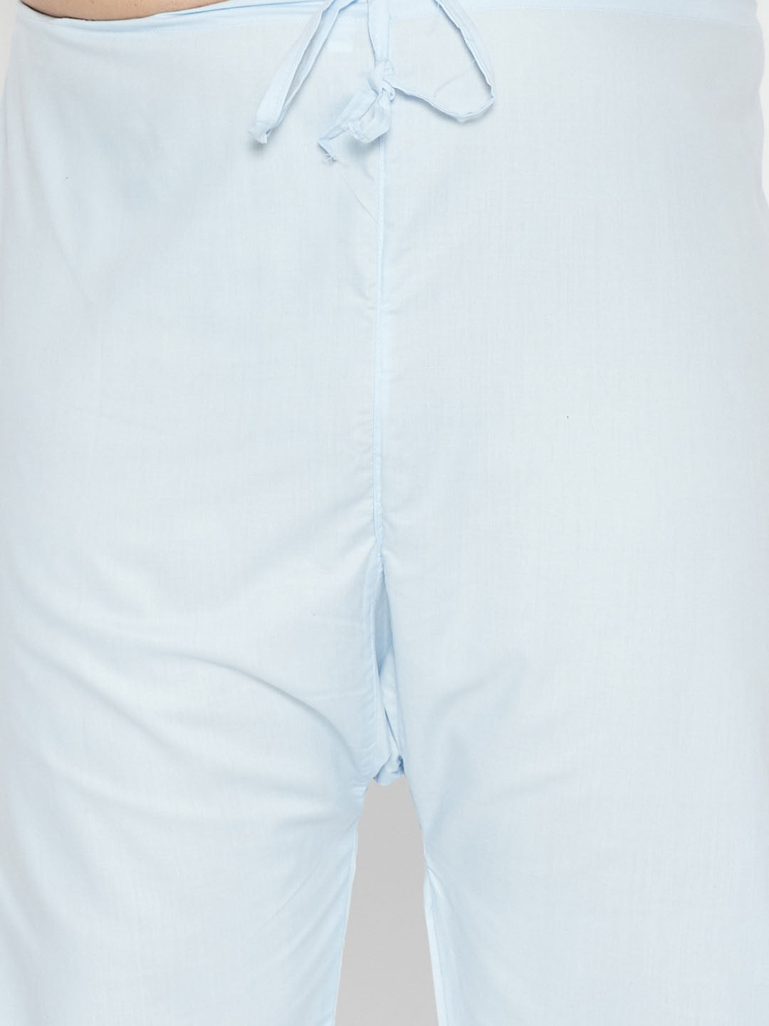 Men's Plus Size Aqua Blue Cotton Blend Pathani Set