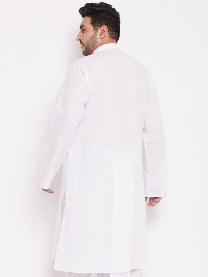 Men's Plus Size White Cotton Kurta