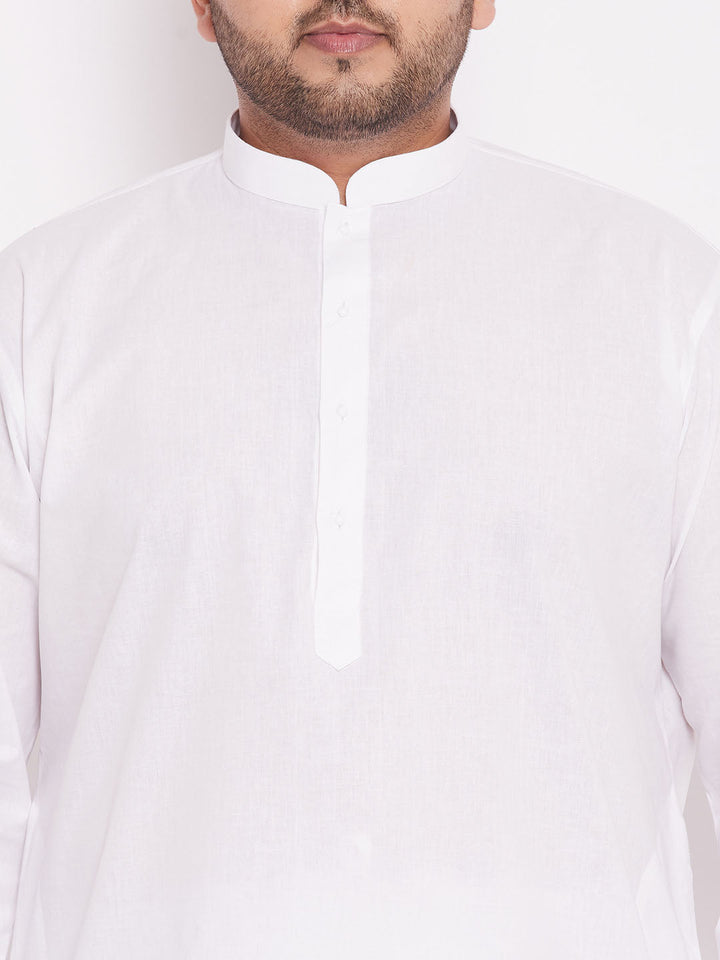 Men's Plus Size White Cotton Kurta