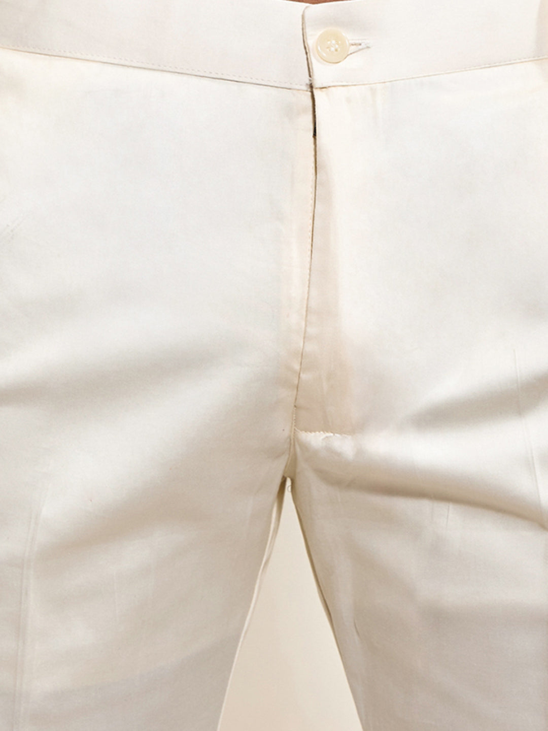 Men's Off White Sequin Embroidered Kurta with Cream Pant