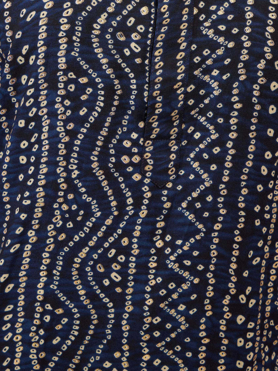 Men's Plus Blue Bandhani Print Kurta