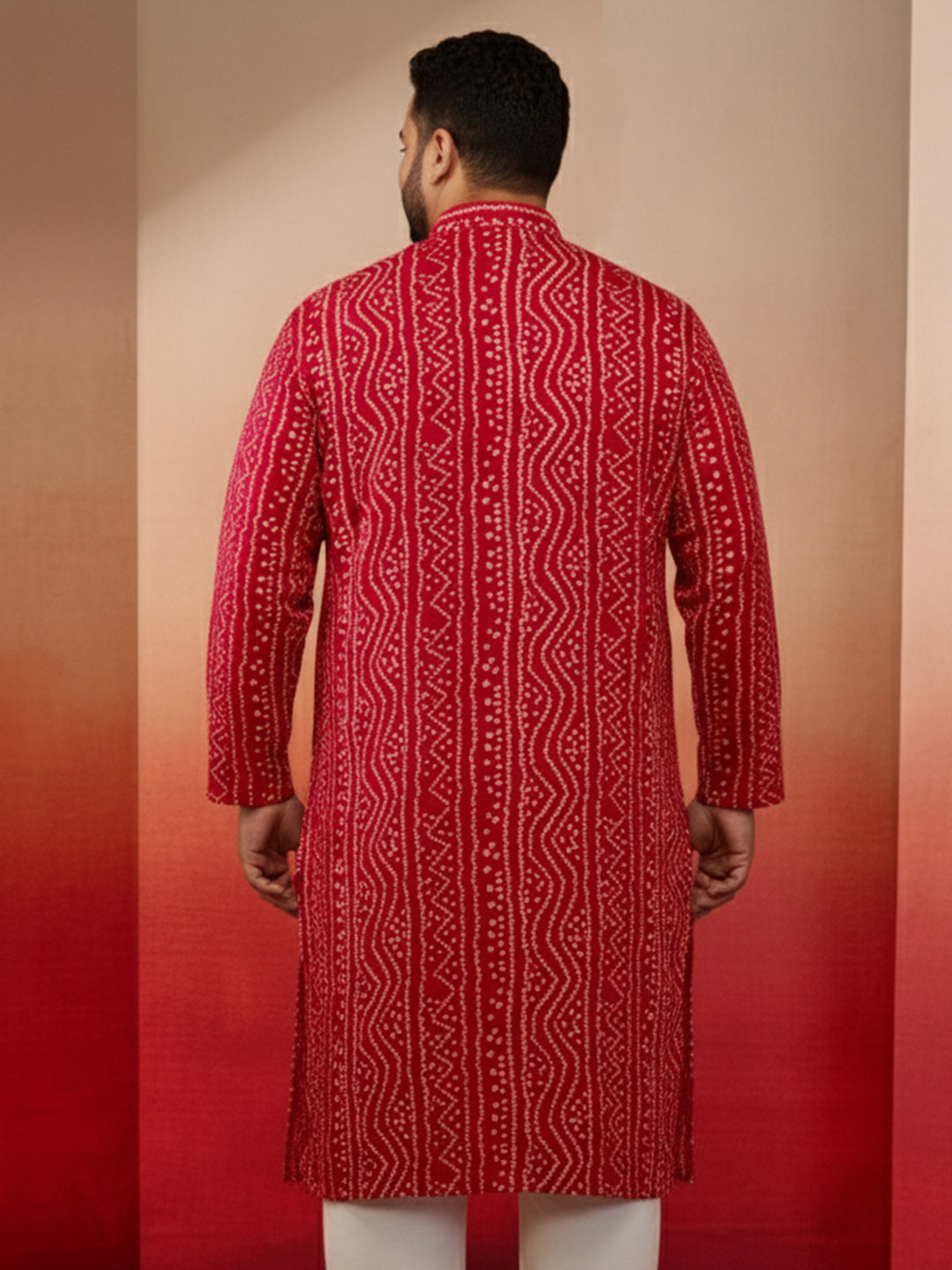 Men's Plus Falsa Bandhani Kurta