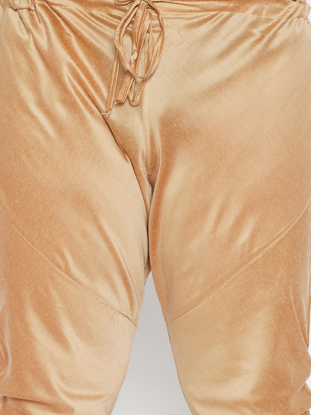 Men's Plus Size Rose Gold Viscose Blend Kurta Pyjama Set