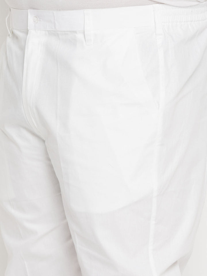 Men's Plus Size White Pant Style Pyjama
