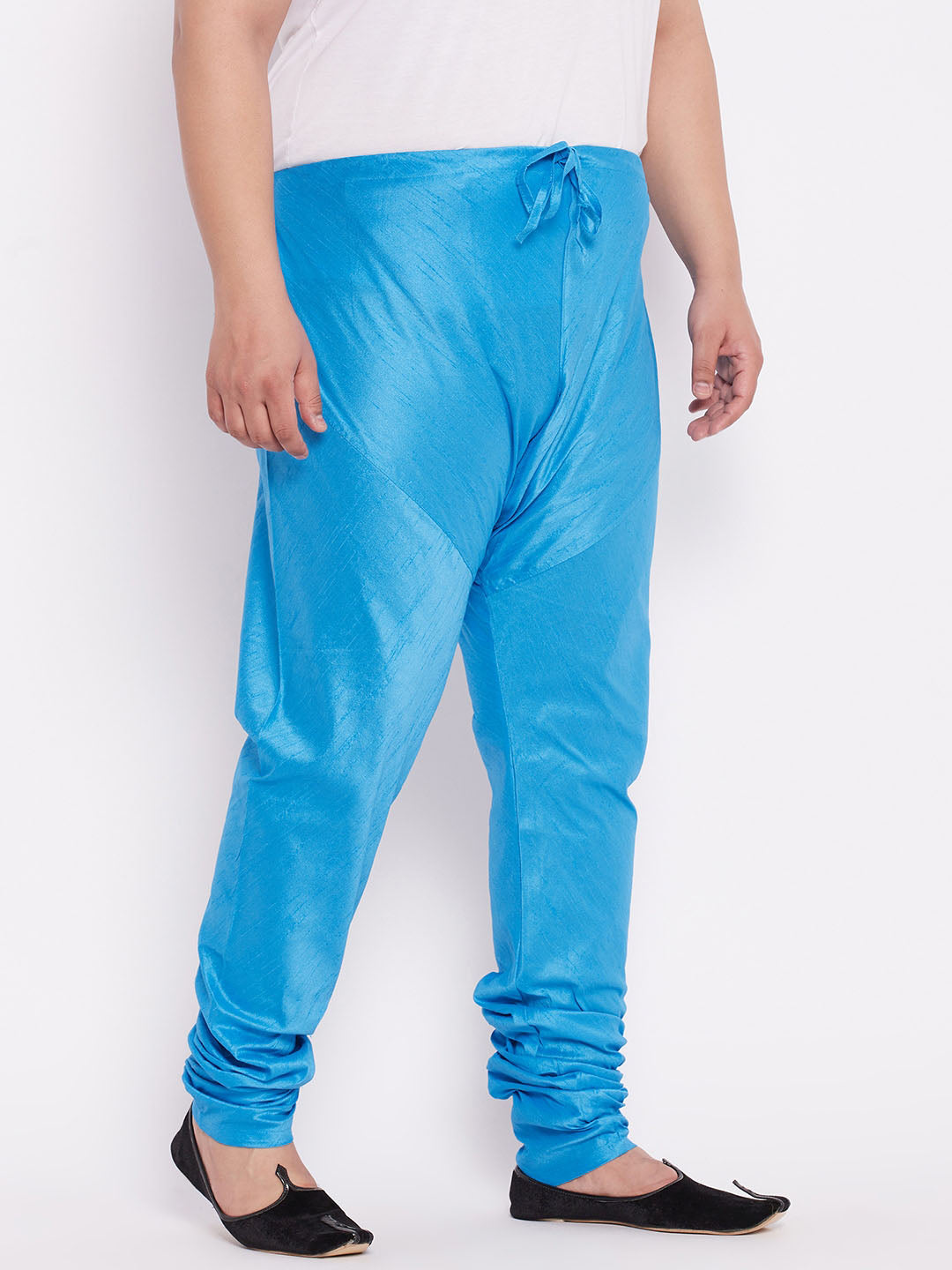 VASTRAMAY Men's Plus Size Aqua Solid Relax-Fit Churidar