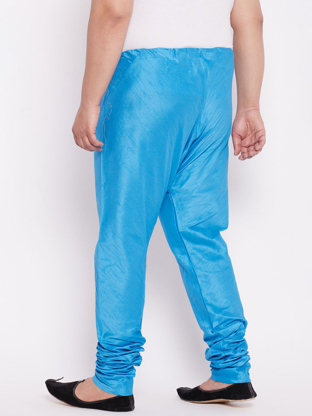 VASTRAMAY Men's Plus Size Aqua Solid Relax-Fit Churidar