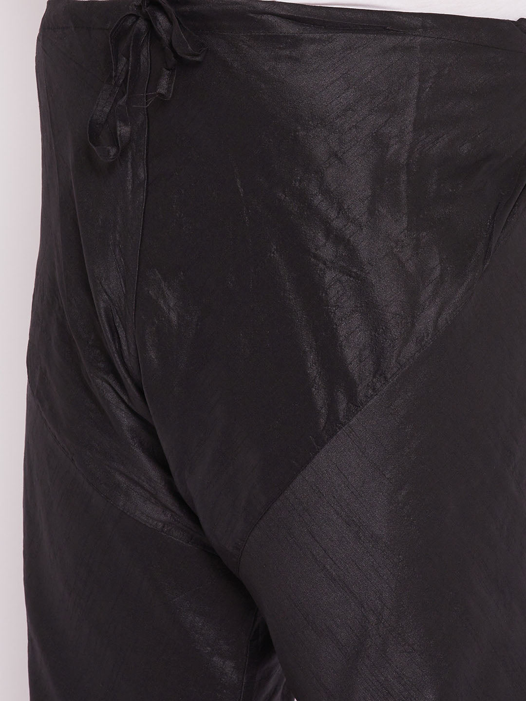 Men's  Plus Size Black Silk Blend Pyjama