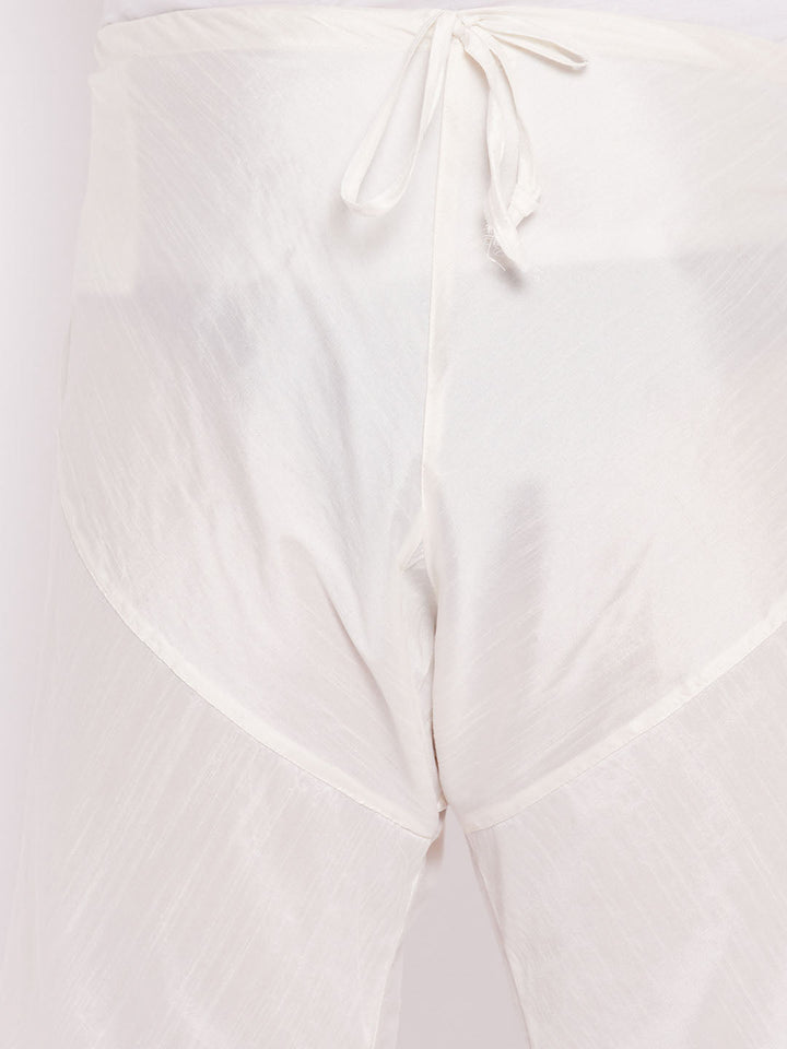 Men's Plus Size Cream Solid Relax Fit Churidar