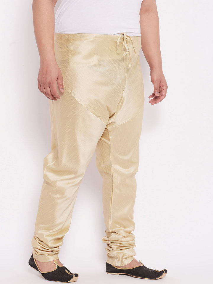Men's Plus Size Gold Cotton Silk Blend Pyjama