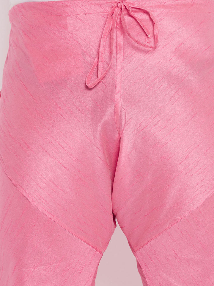 Men's Plus Size Pink Solid Slim-Fit Churidar