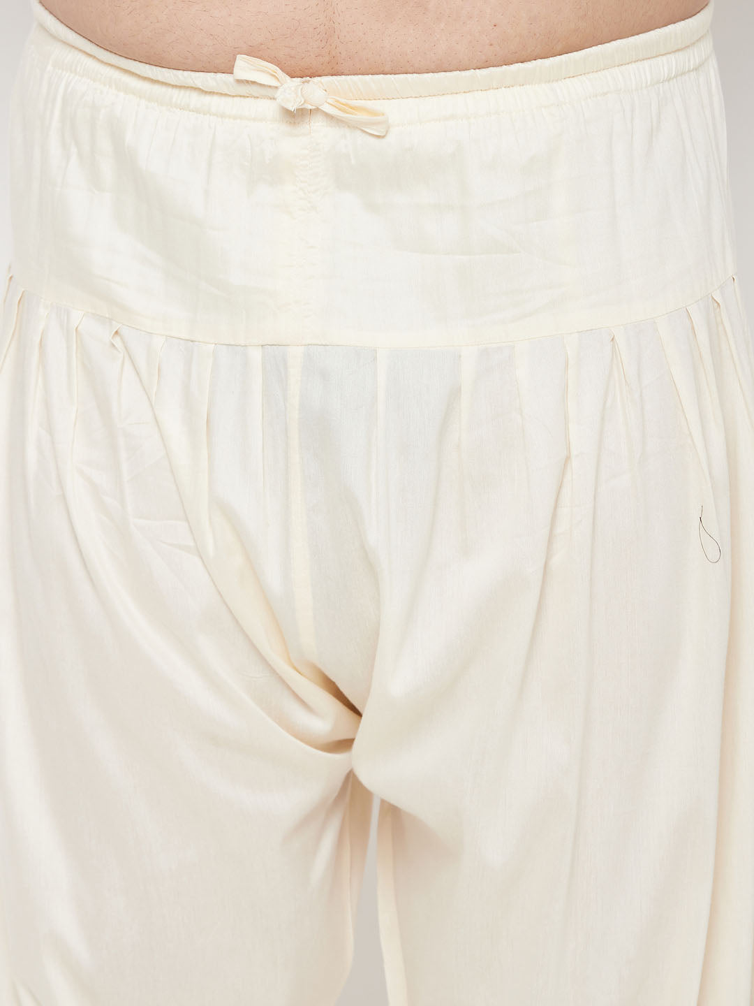 Men's Plus Size Blue And Cream Cotton Blend Pathani Set