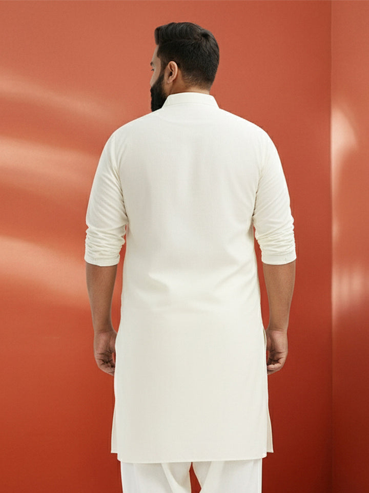 Men's Plus White Pathani Kurta