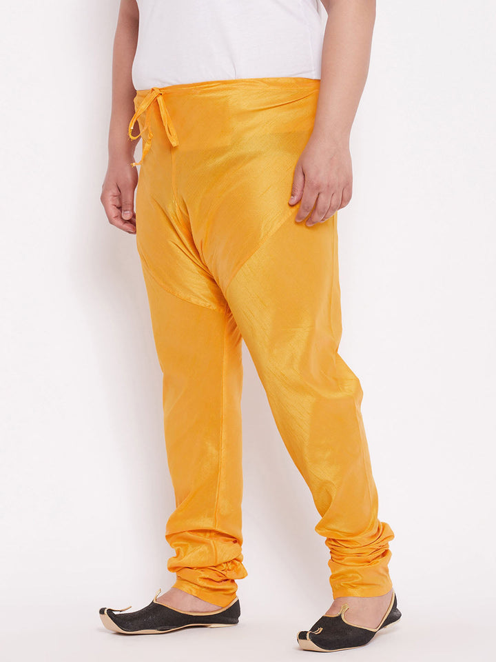 Vastramay Men's Plus Size Yellow Wine Silk Blend Pyjama