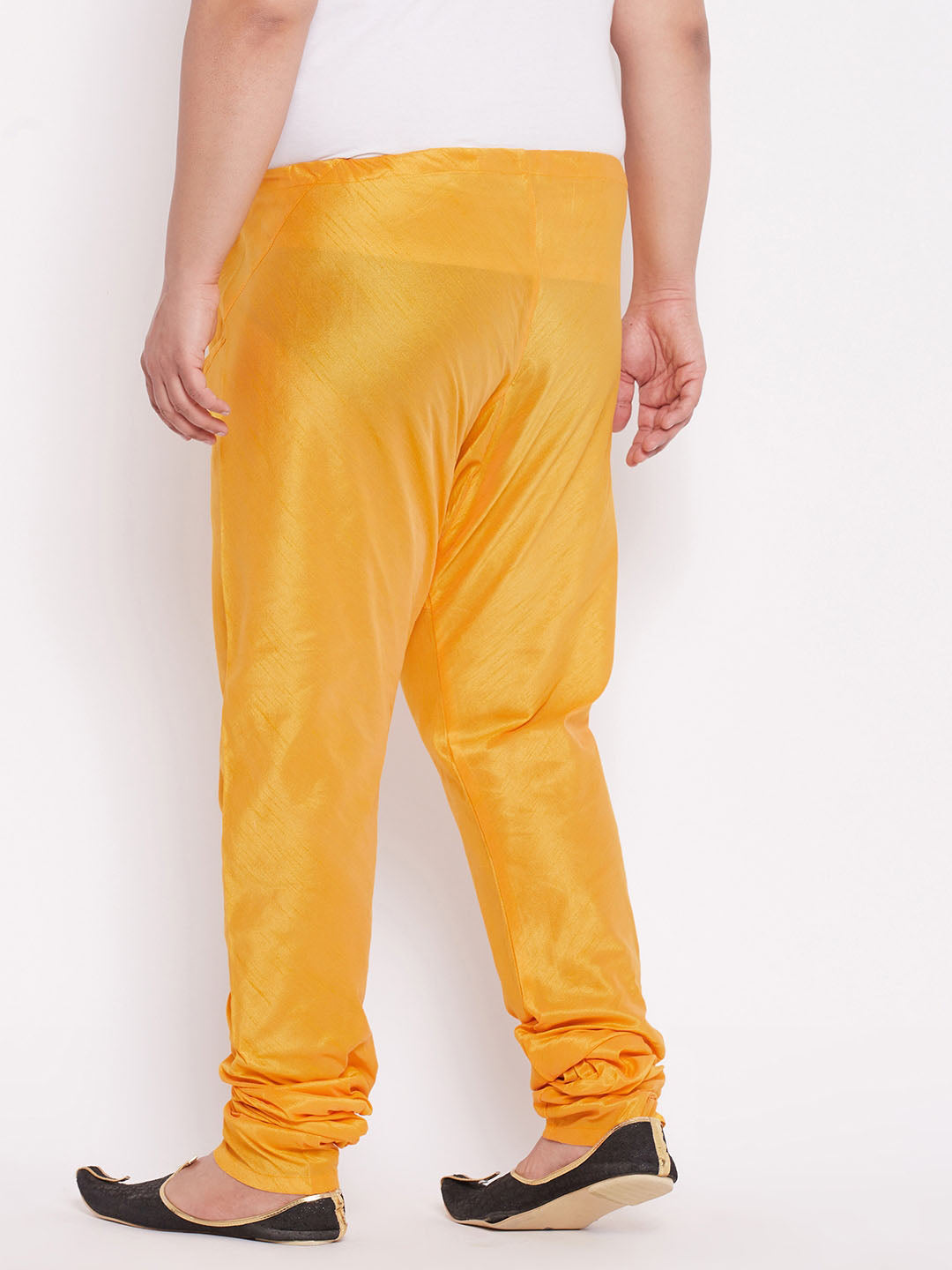 Vastramay Men's Plus Size Yellow Wine Silk Blend Pyjama