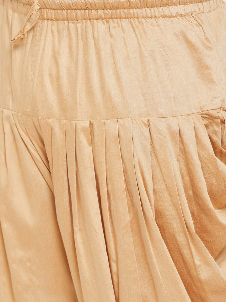 Men's Plus Size Green Silk Blend Curved Kurta Dhoti Set