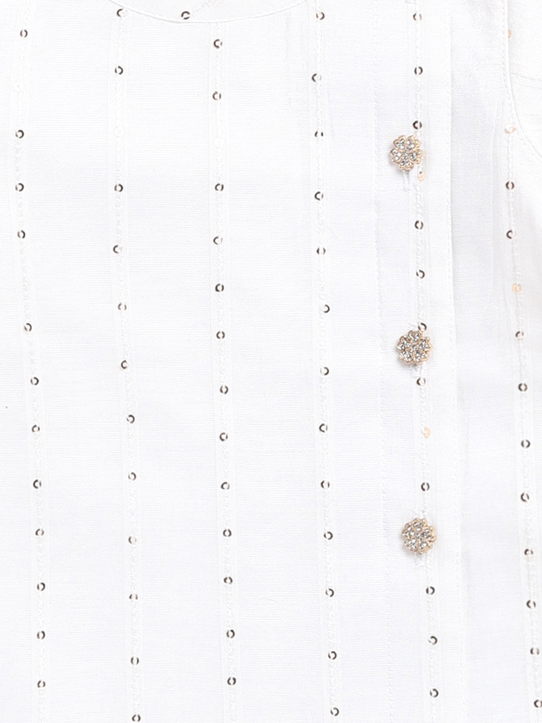 VASTRAMAY Boys White Chanderi  Ethnic Combo Set - qivii