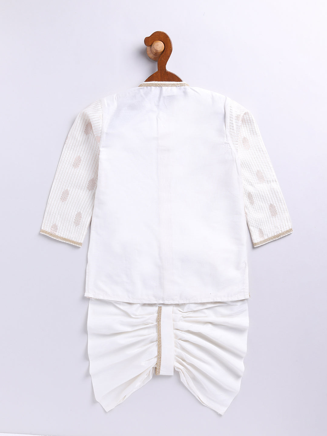 Vastramay Infant Boys Cream Silk Blend Ethnic Combo Set - qivii