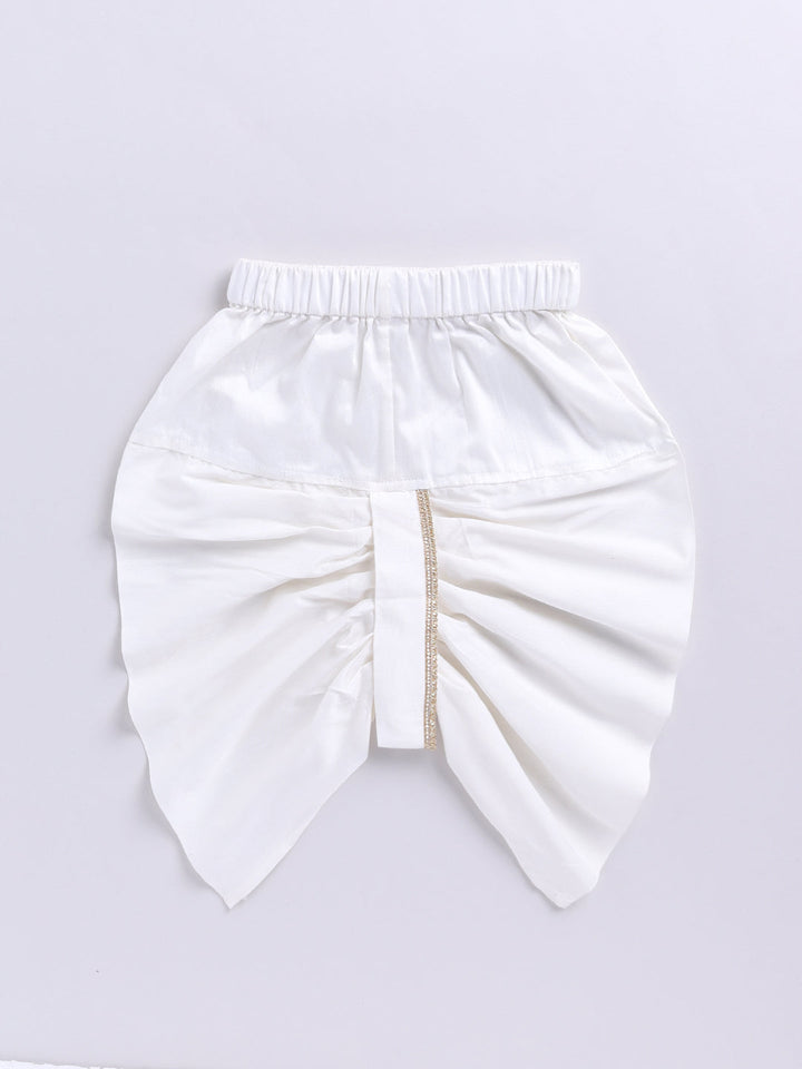 Vastramay Infant Boys Cream Silk Blend Ethnic Combo Set - qivii