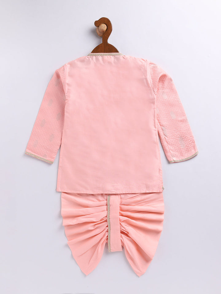 Vastramay Infant Boys Pink Silk Blend Ethnic Combo Set - qivii
