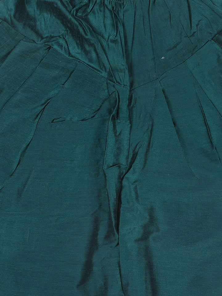 VASTRAMAY SISHU Boys Orange Embroidered Angrakha Mirror Work Kurta With Dhoti Pants - qivii