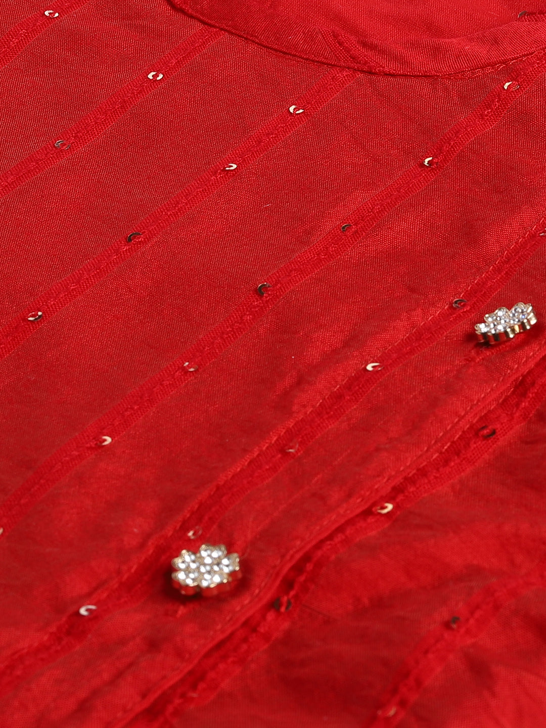 VASTRAMAY SISHU Boy's Red Embellished Angrakha Kurta Dhoti Set - qivii