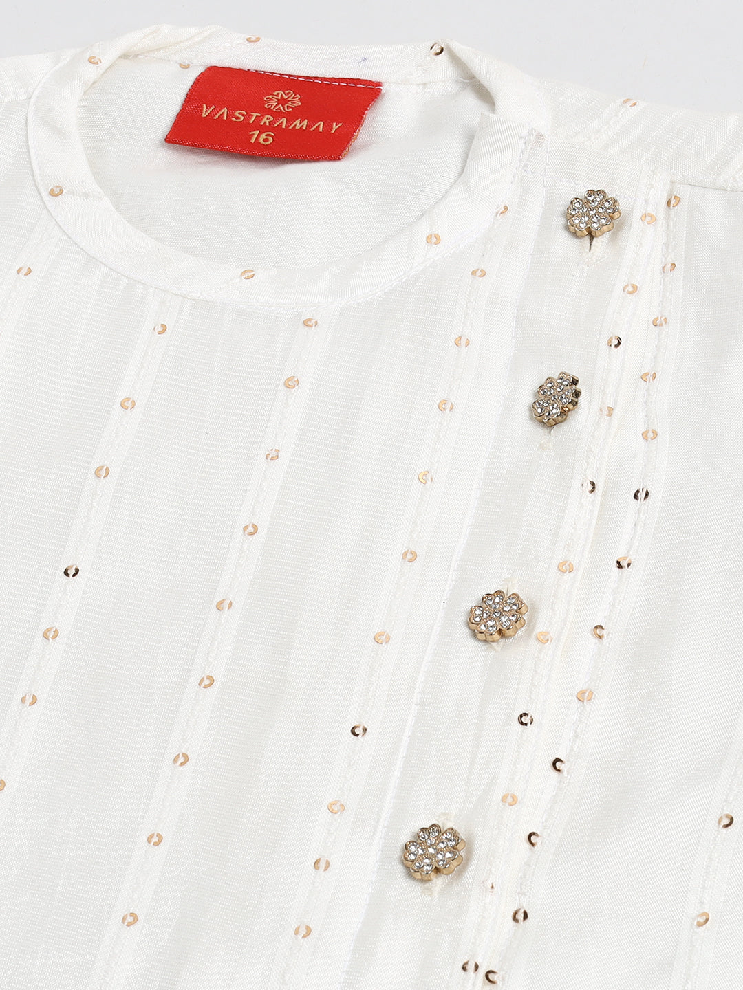 VASTRAMAY SISHU Boy's White Embellished Angrakha Kurta Dhoti Set - qivii