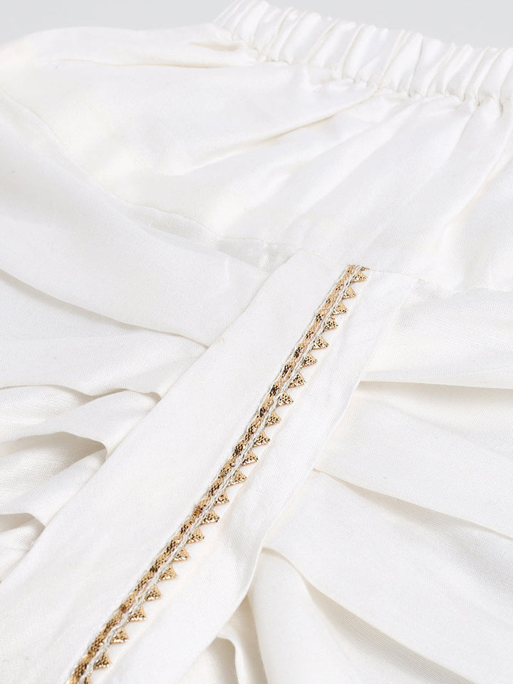 VASTRAMAY SISHU Boy's White Embellished Angrakha Kurta Dhoti Set - qivii